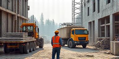 Construction site building materials delivery logistics