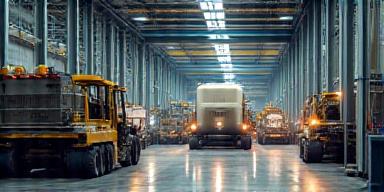 Manufacturing plant supply chain and industrial freight logistics